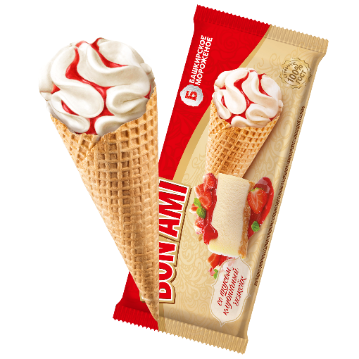 Сливочное мороженое со вкусом клубничный чизкейк